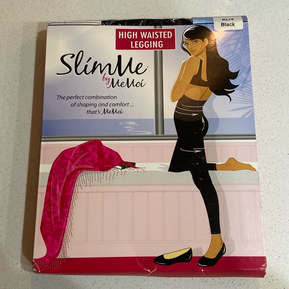 NIP SlimMe by MeMoi High Waisted Legging Black Women’s Size XL4